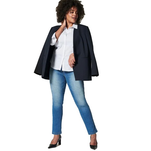 Spanx SPANXshape EveryWear Straight Leg Jeans Denim Shaping Stretch 20356R Sz L - Picture 1 of 12